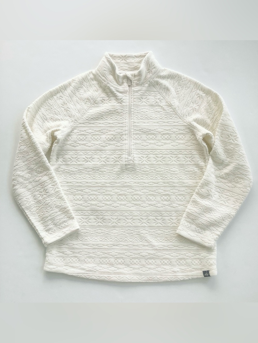 Eddie Bauer Ivory Textured Half-Zip Pullover
